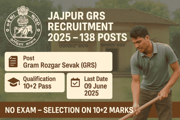 Jajpur District MGNREGS Recruitment 2025